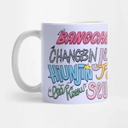 Stray Kids Coffee Mug 스트레이 키즈 Bang Chan, Lee Know, Changbin, Hyunjin, Han, Felix, Seungmin, I.N. For STAY Fandom, Kpop Fans & Best Gift - 11Oz Mug (All Members Names)